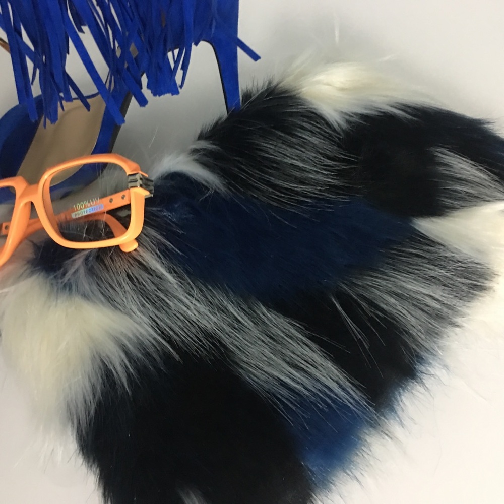 Multicolored Fur Clutch